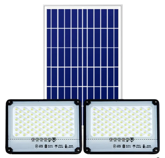 Set 2 Proiectoare Solare 80W + 1 Panou Fotovoltaic